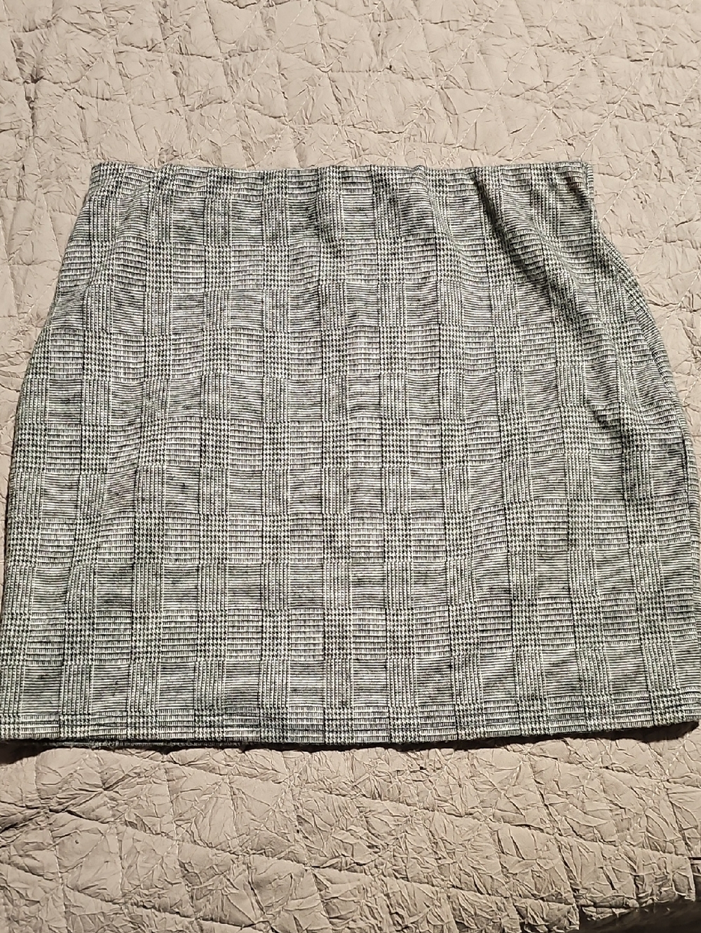 Papaya Gray Plaid Mini Skirt